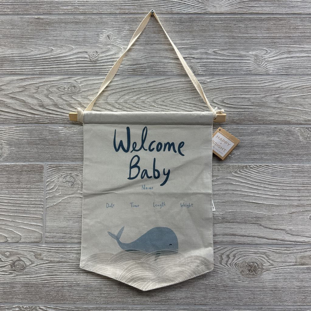 NEW Welcome Baby Whale Banner