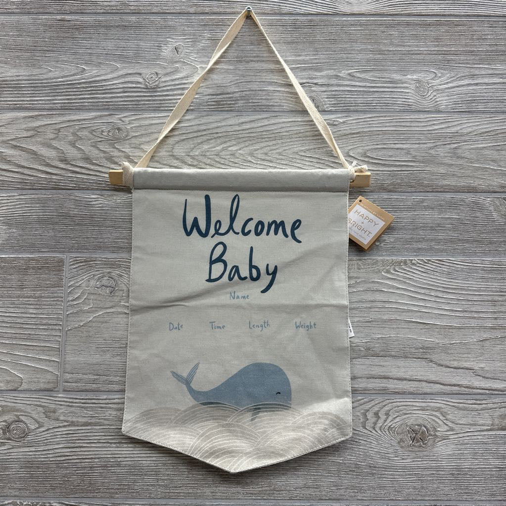 NEW Welcome Baby Whale Banner