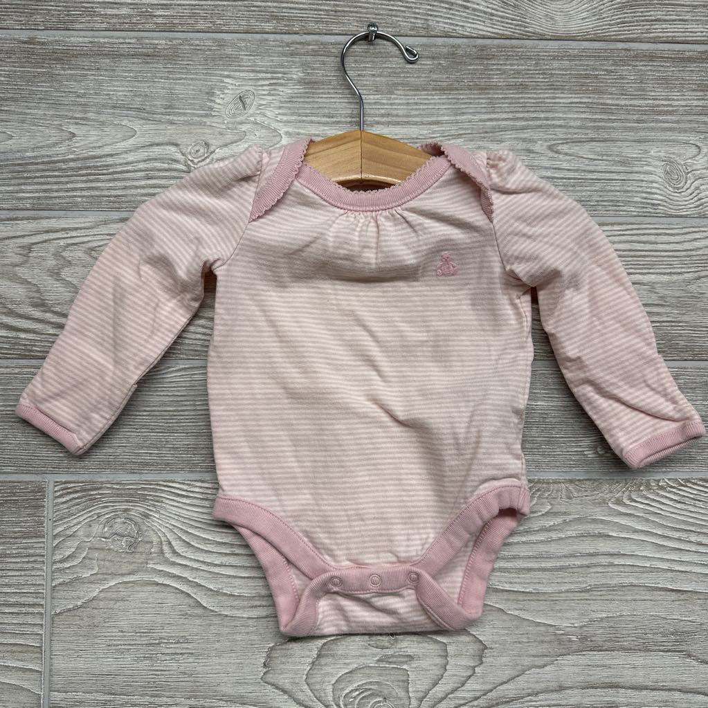 LS Bodysuit Stripes Embroidered Bear 0-3M