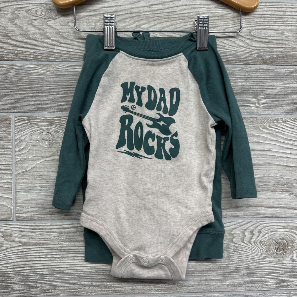 LS Bodysuit My Dad Rocks & Pants 6M