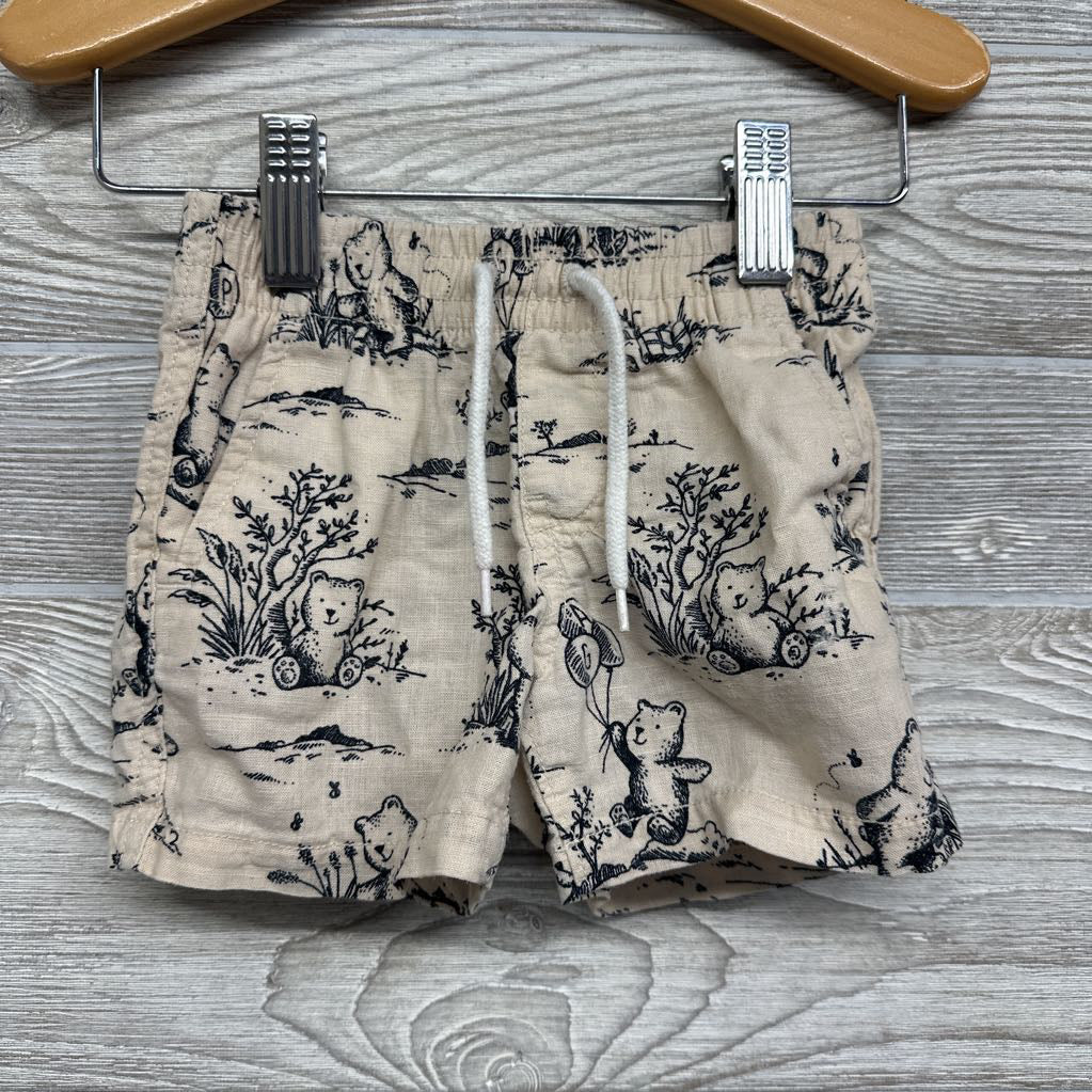 Drawstring Linen Shorts Bears 12M