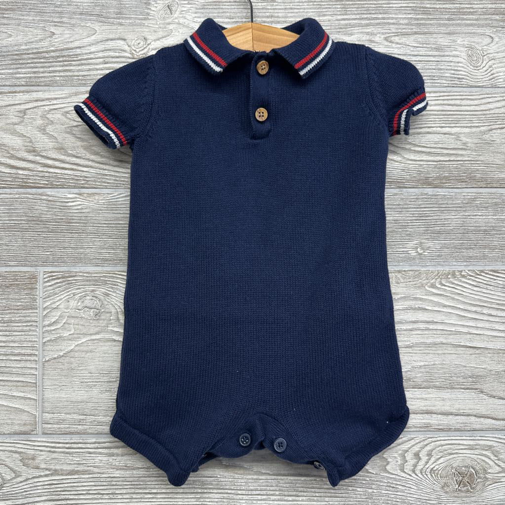 Knit Polo Shorty Romper 6M