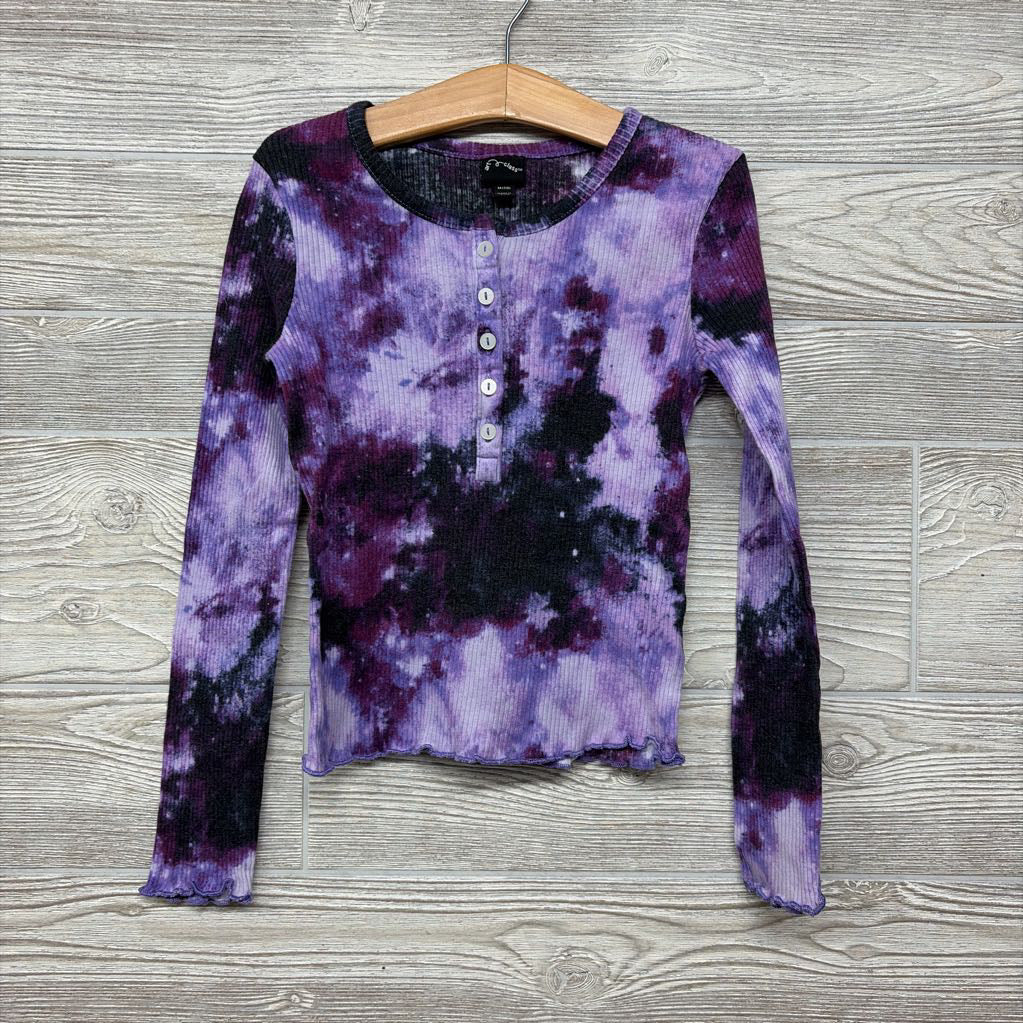 LS Ribbed Henley Shirt Tie Dye 7-8