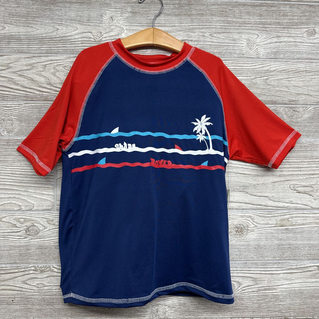 NEW Swim Shirt & Trunks Palm Trees, Sharks 10-12
