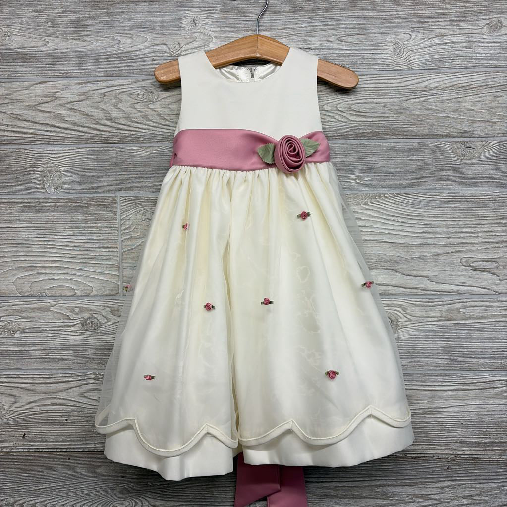 Tank Dress Flowers Scallop Trim 2T