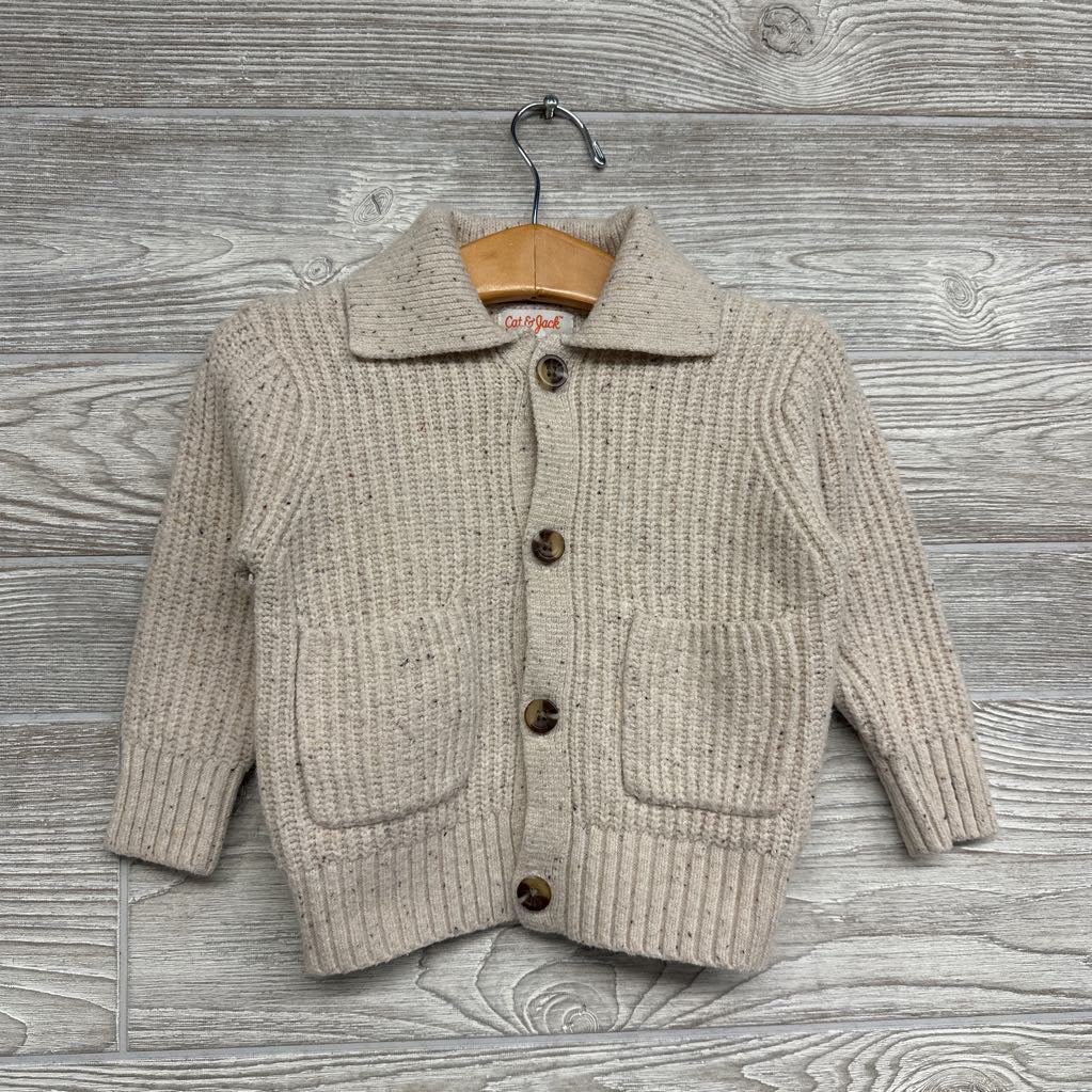 Cardigan Button Up Sweater Front Pockets 12M