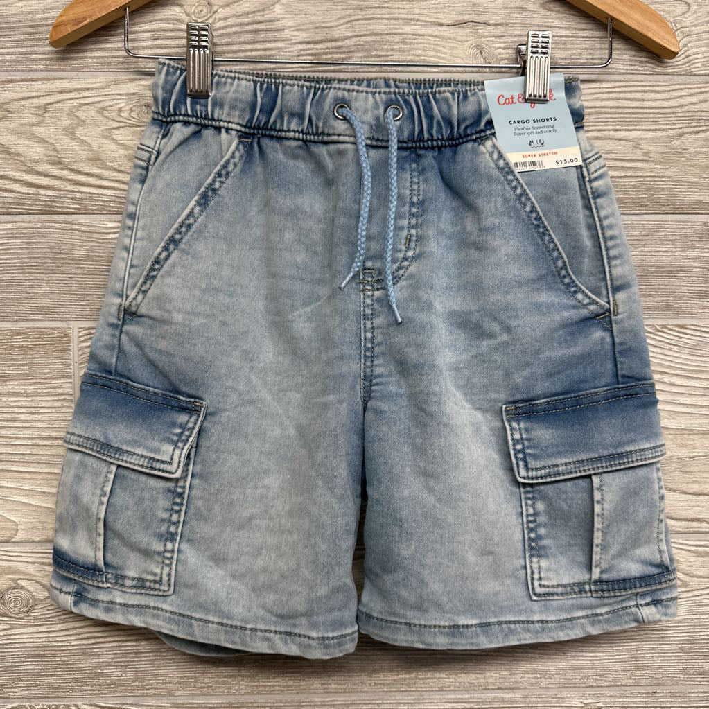 NEW Knit Denim Cargo Shorts 8