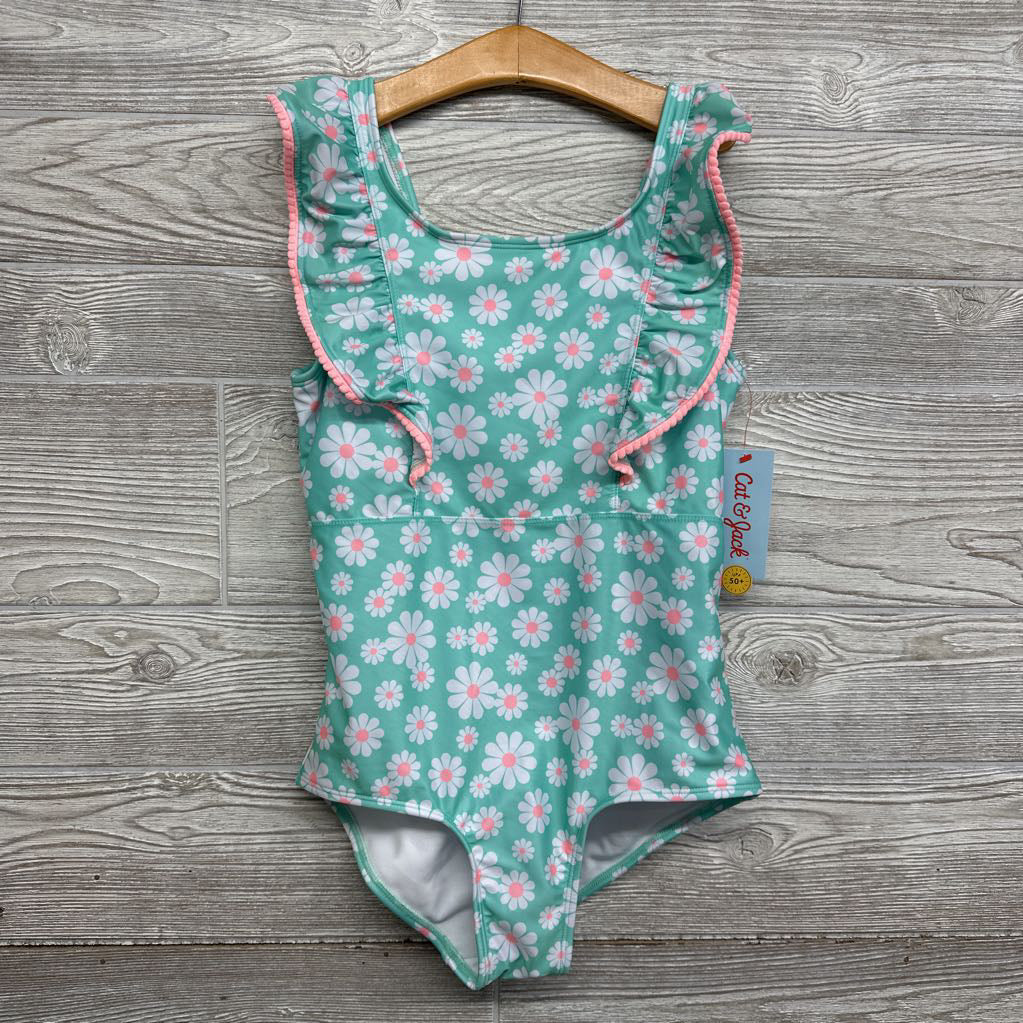 NEW Swimsuit Flowers Pom Trim 10-12 Plus