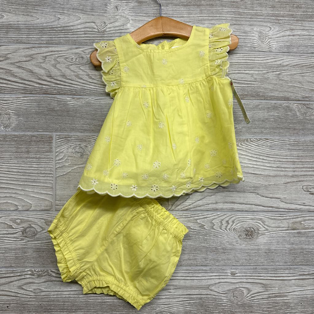 NEW 2 Pc Dress Eyelet Flowers 18M