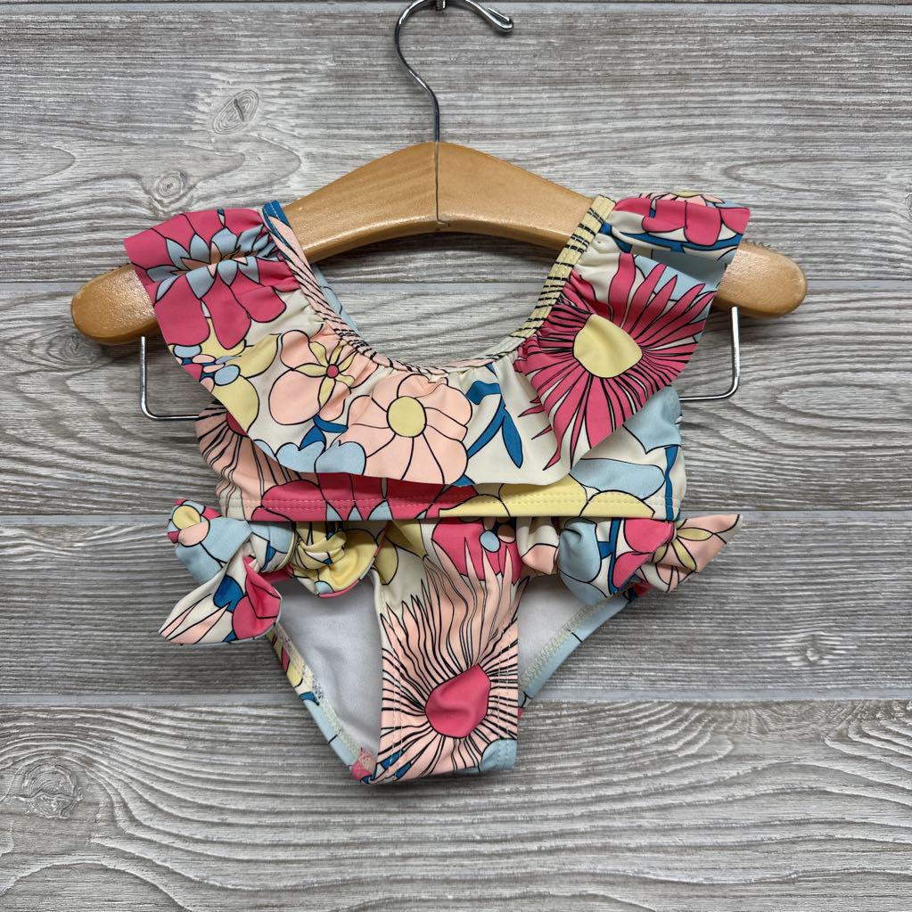 2 Pc Swimsuit Flowers 12M