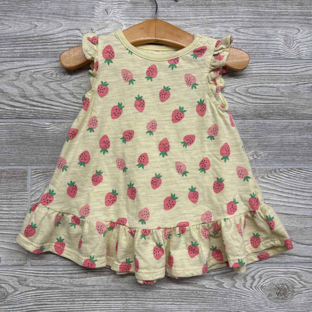 Flutter Sleeve Dress Strawberries 6M