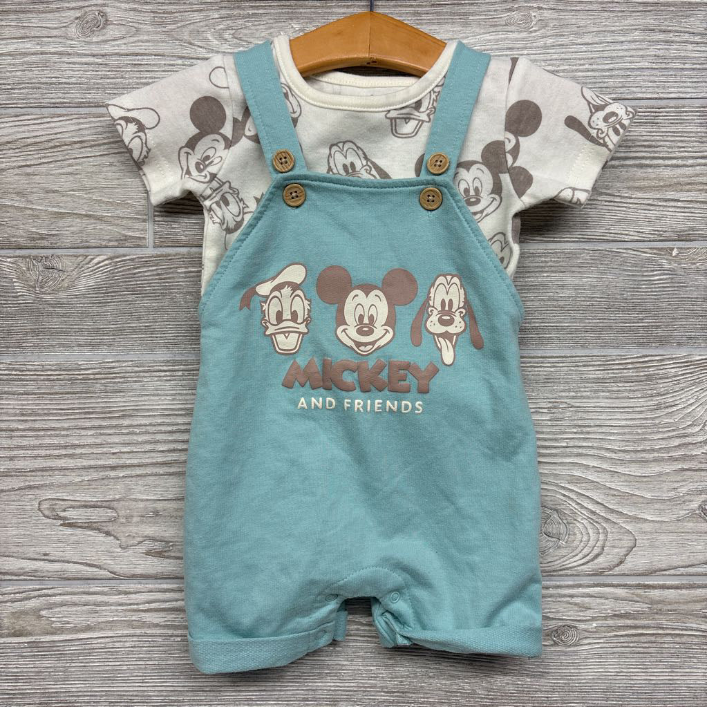 Shortalls & Shirt Mickey & Friends 3-6M