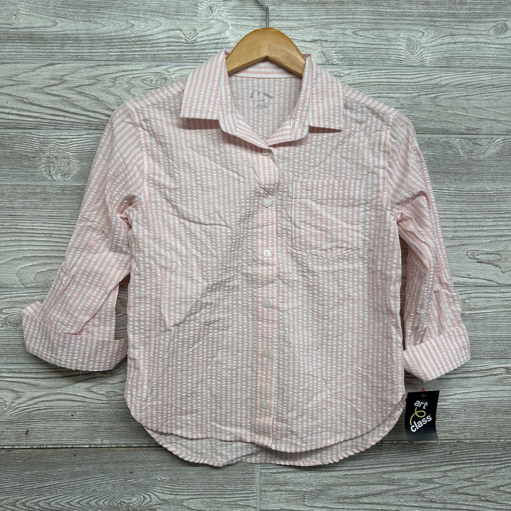 NEW LS Textured Button Up Shirt Stripes 8