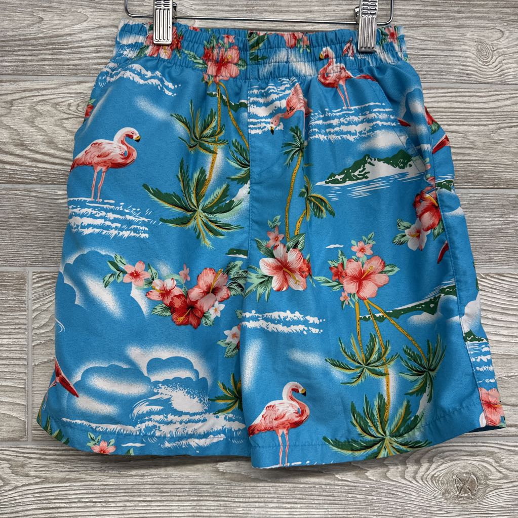 Swim Trunks Flowers, Palm Trees & Flamingos 8
