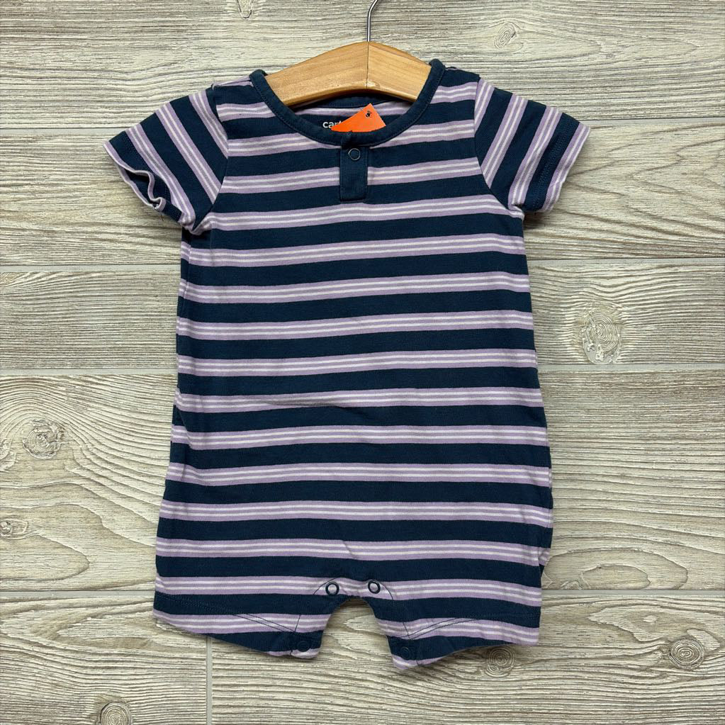 Henley Shorty Romper Stripes 9M