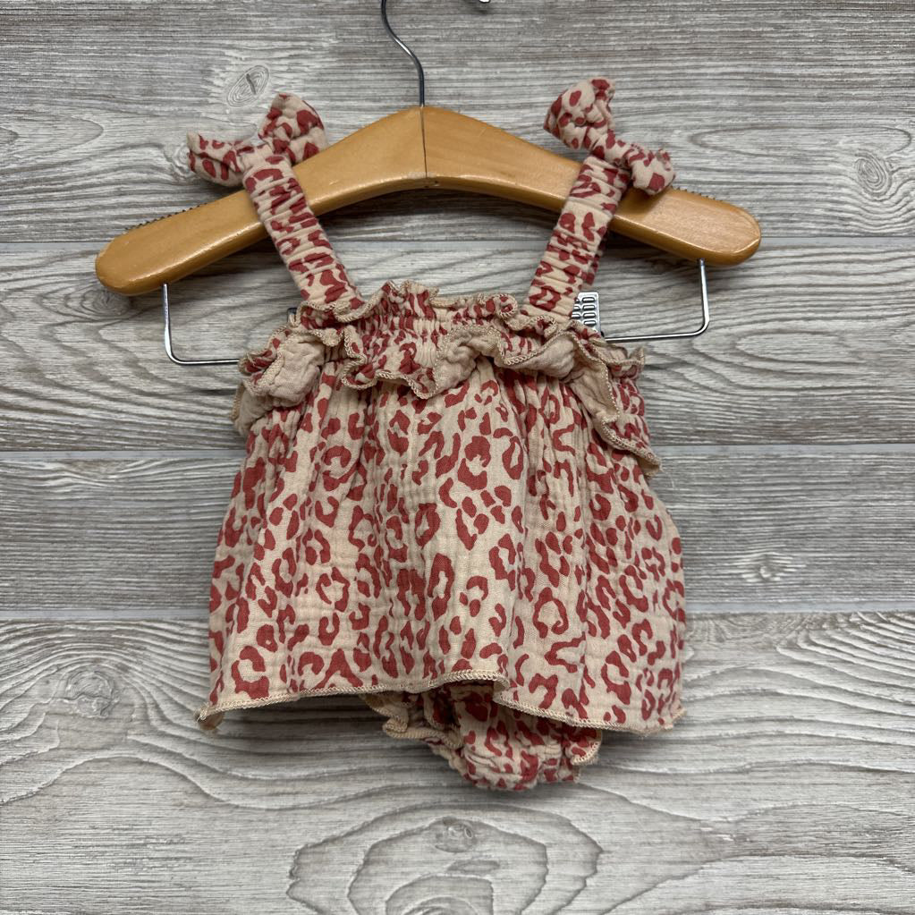Smocked Tank Top & Shorts Animal Print 3-6M