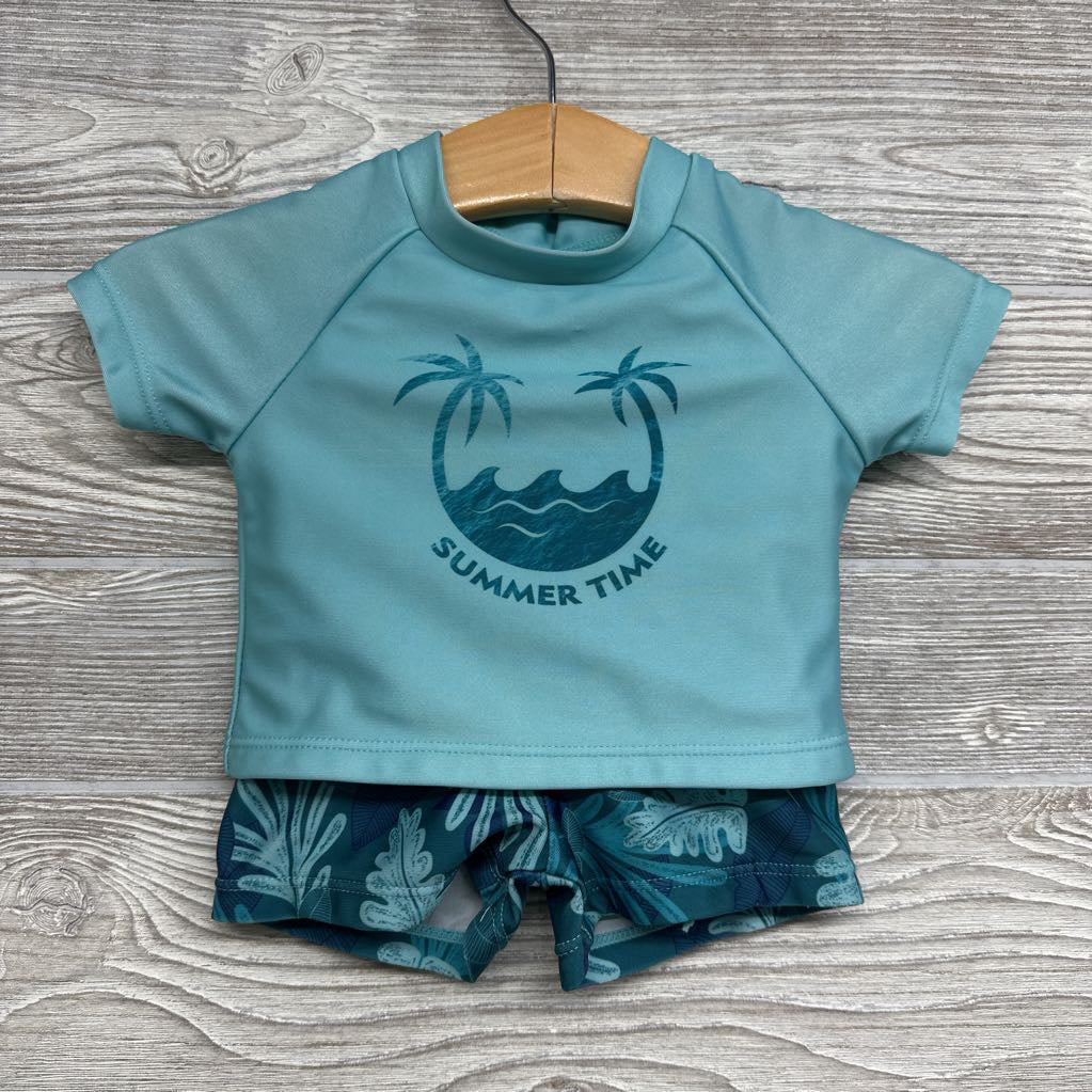 Swim Shirt Summer Time & Trunks Palm Trees 3M