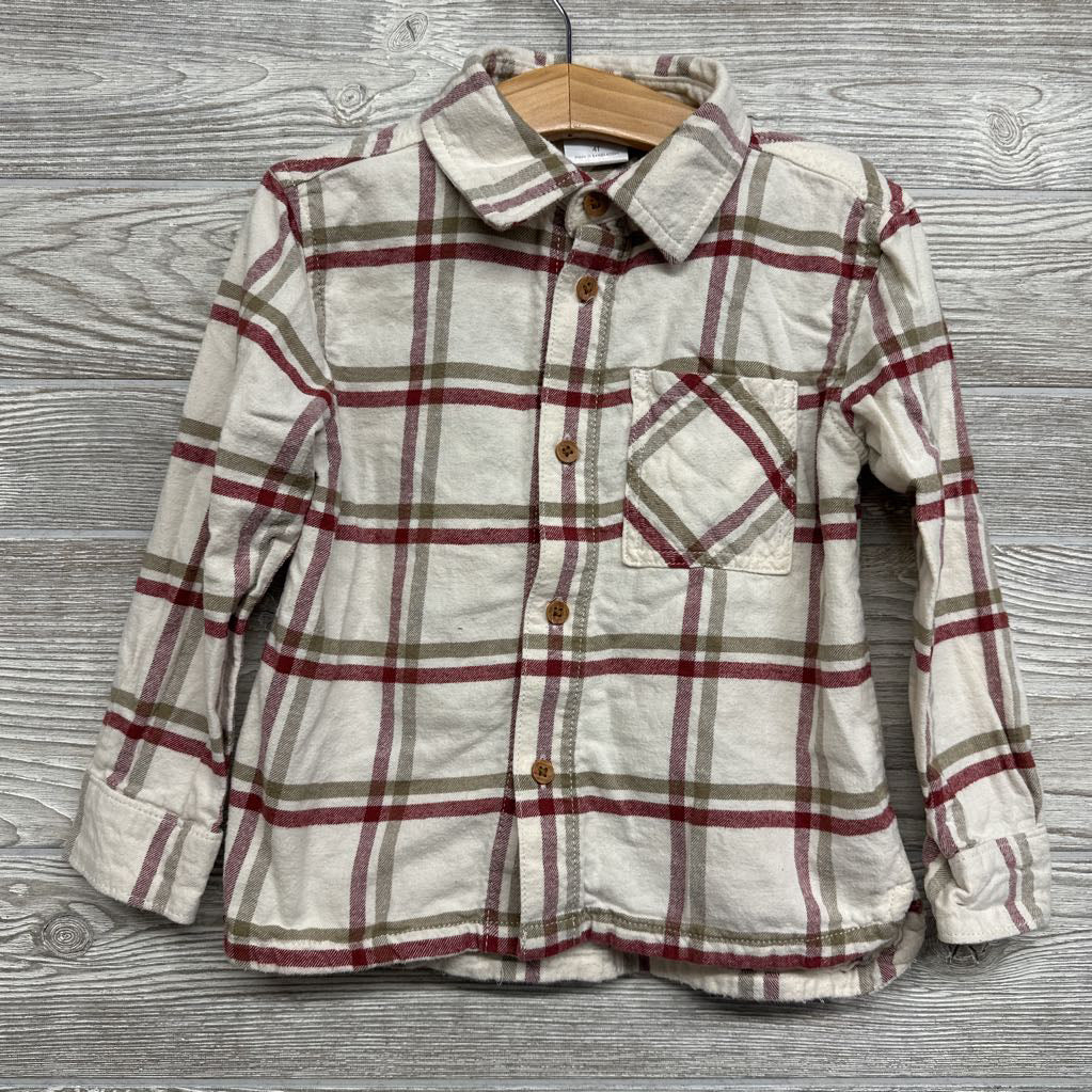 Flannel Plaid Button Up Shirt 4t