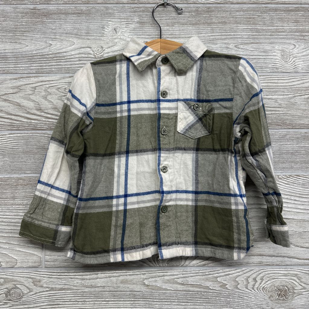 Flannel Button Up Plaid Shirt 3t