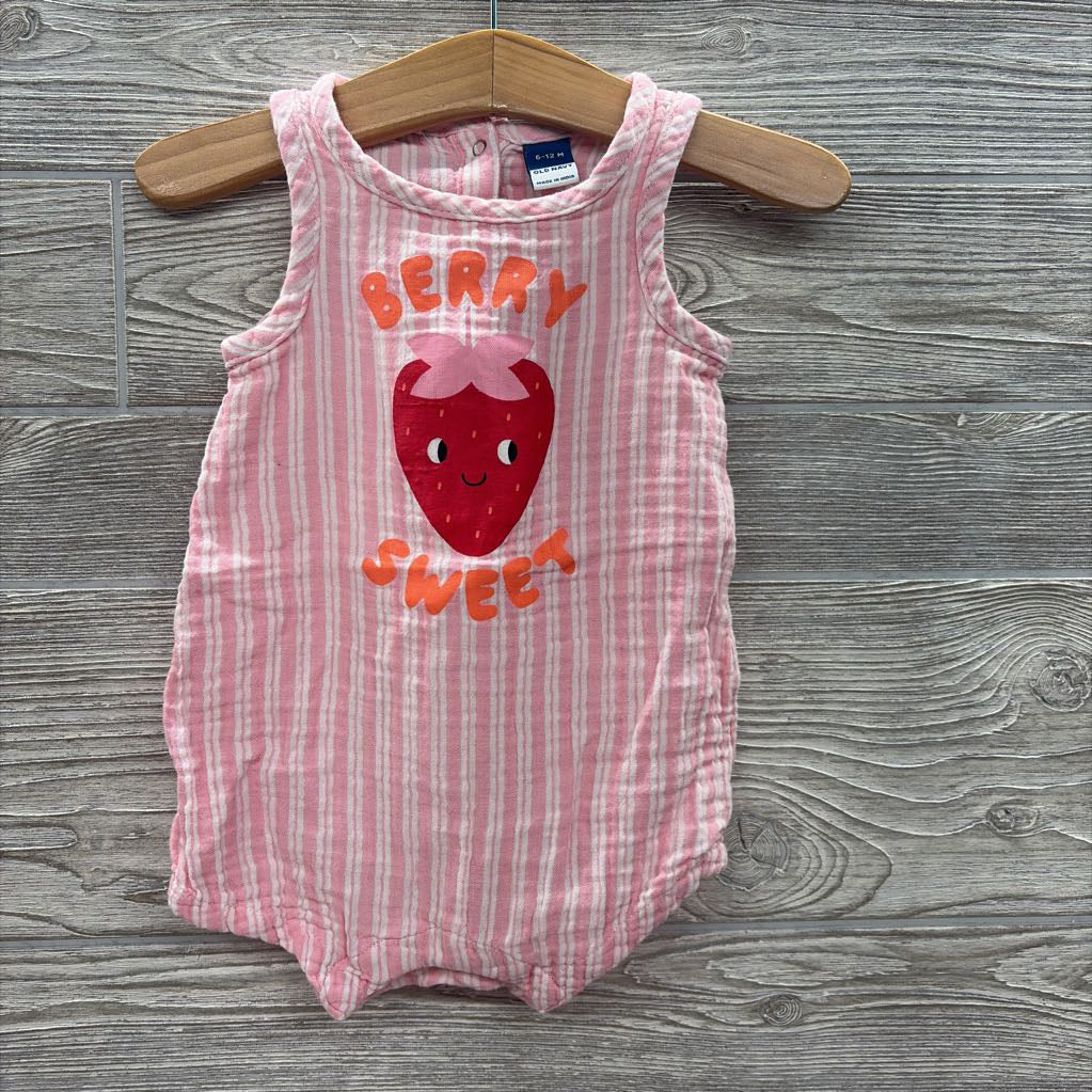 Tank Romper Stripes Berry Sweet 6-12M