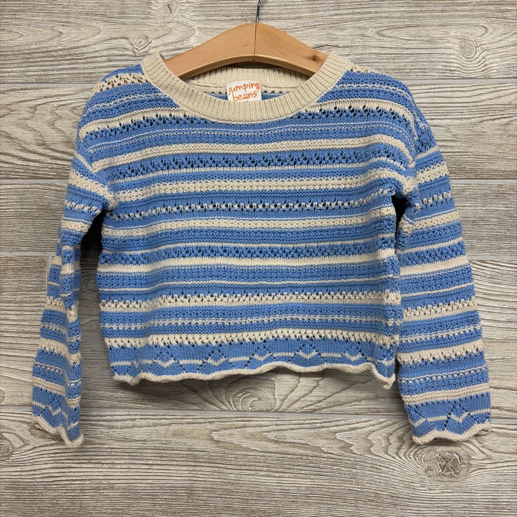 Cropped Sweater Stripes Scallop Trim 5T