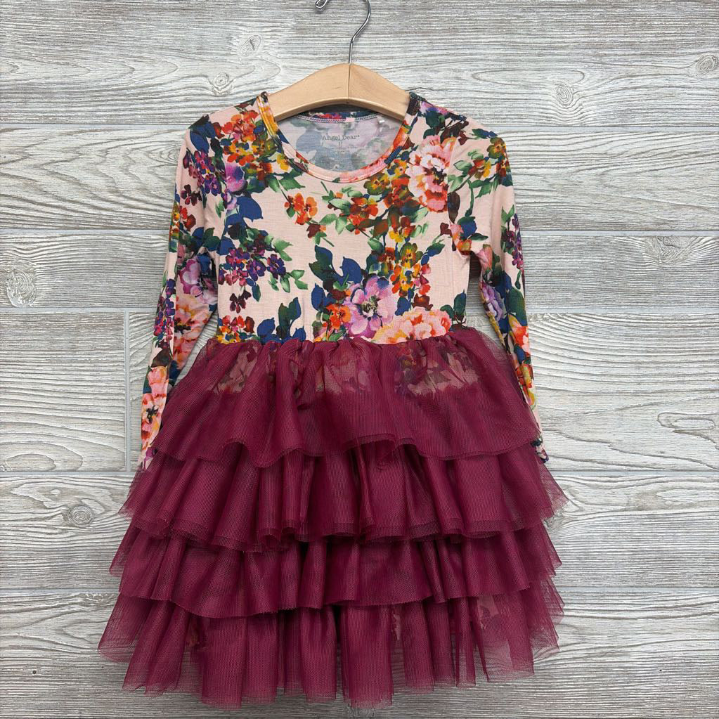 LS Bamboo Tulle Dress Flowers 3T *