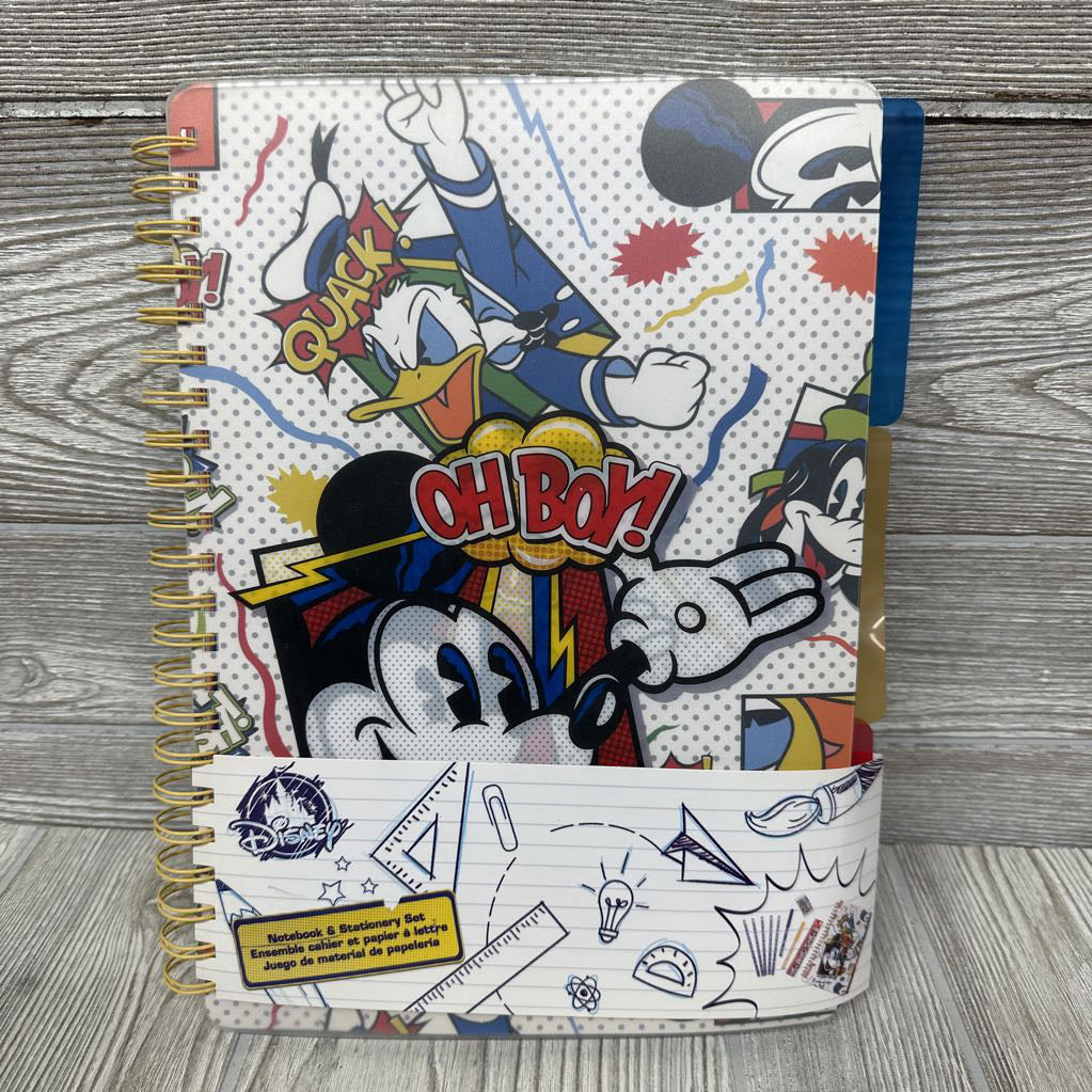 NEW Notebook & Stationary Set Mickey Mouse