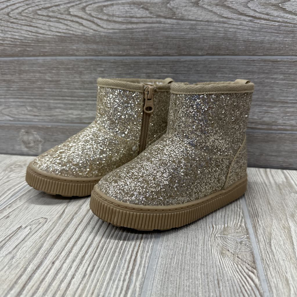 Side Zip Glitter Cozy Boots 7c