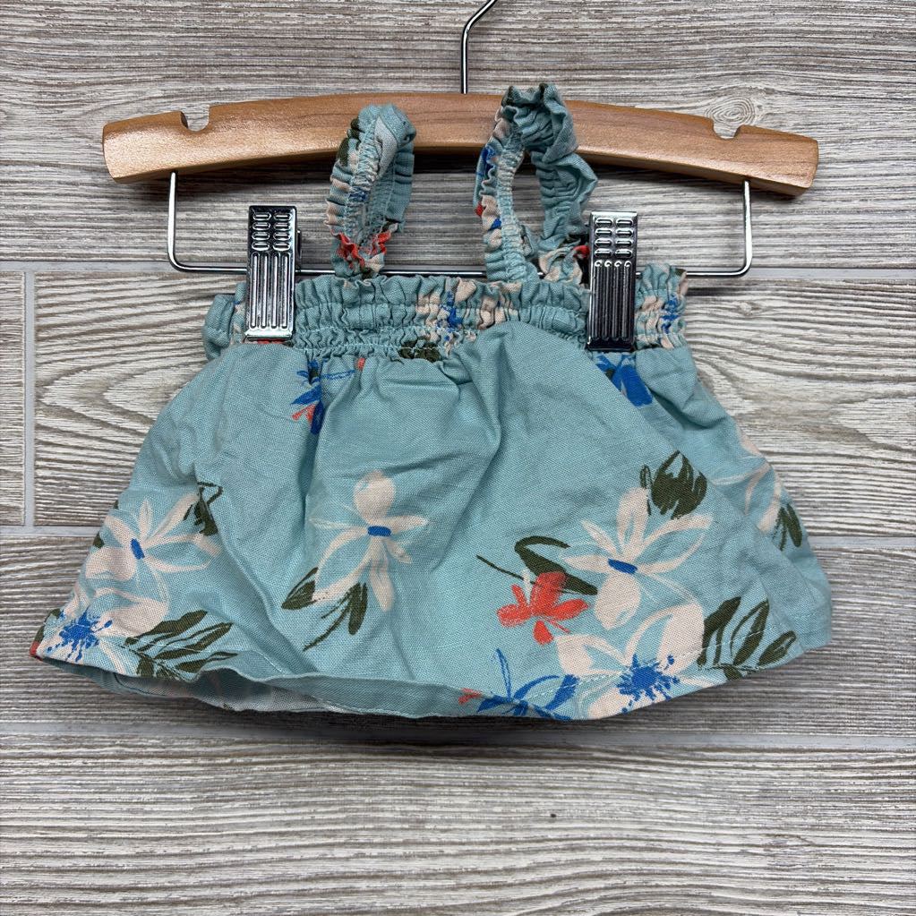 Linen Tank Top & Shorts Flowers NB