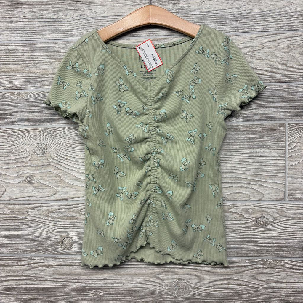 Ribbed Cinched Shirt Butterflies 10-12