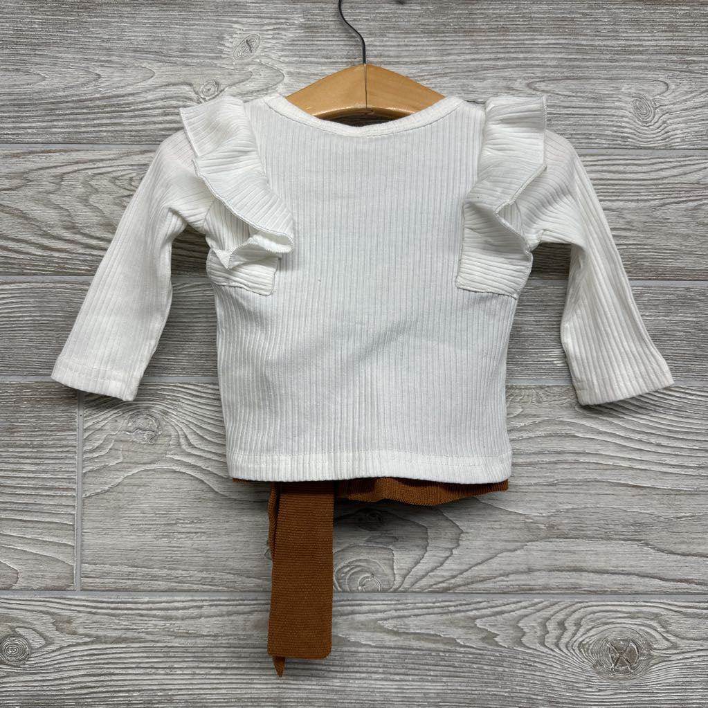 NEW Ribbed LS Shirt Ruffle & Skirt 12M