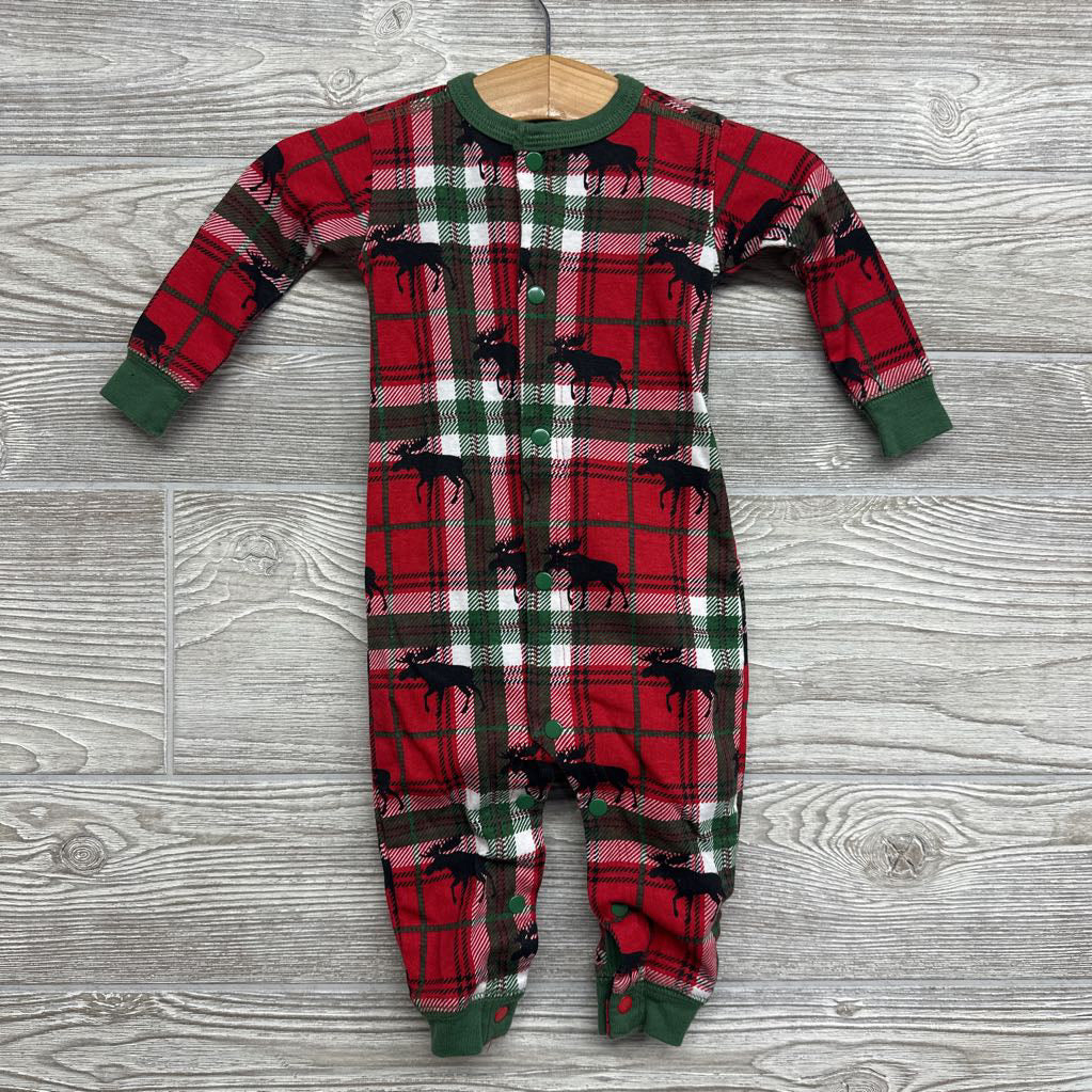 Footless Sleeper Plaid Moose 3-6M