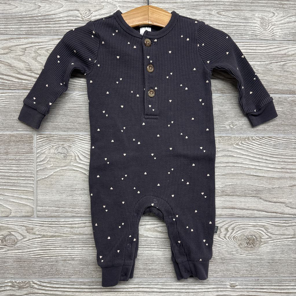 LS Waffle Knit Henley Outfit Hearts 3-6M