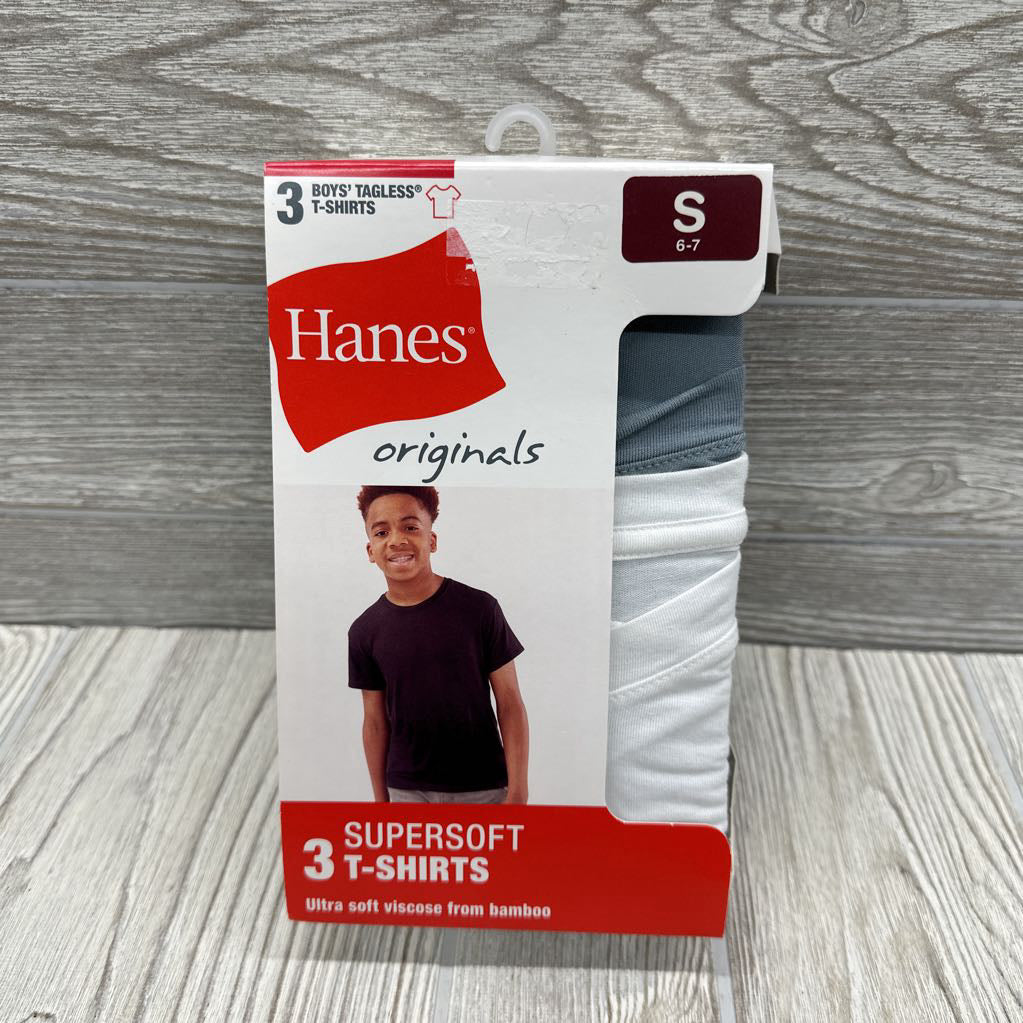 NEW 3 Pk Super Soft Bamboo T-Shirts 6-7