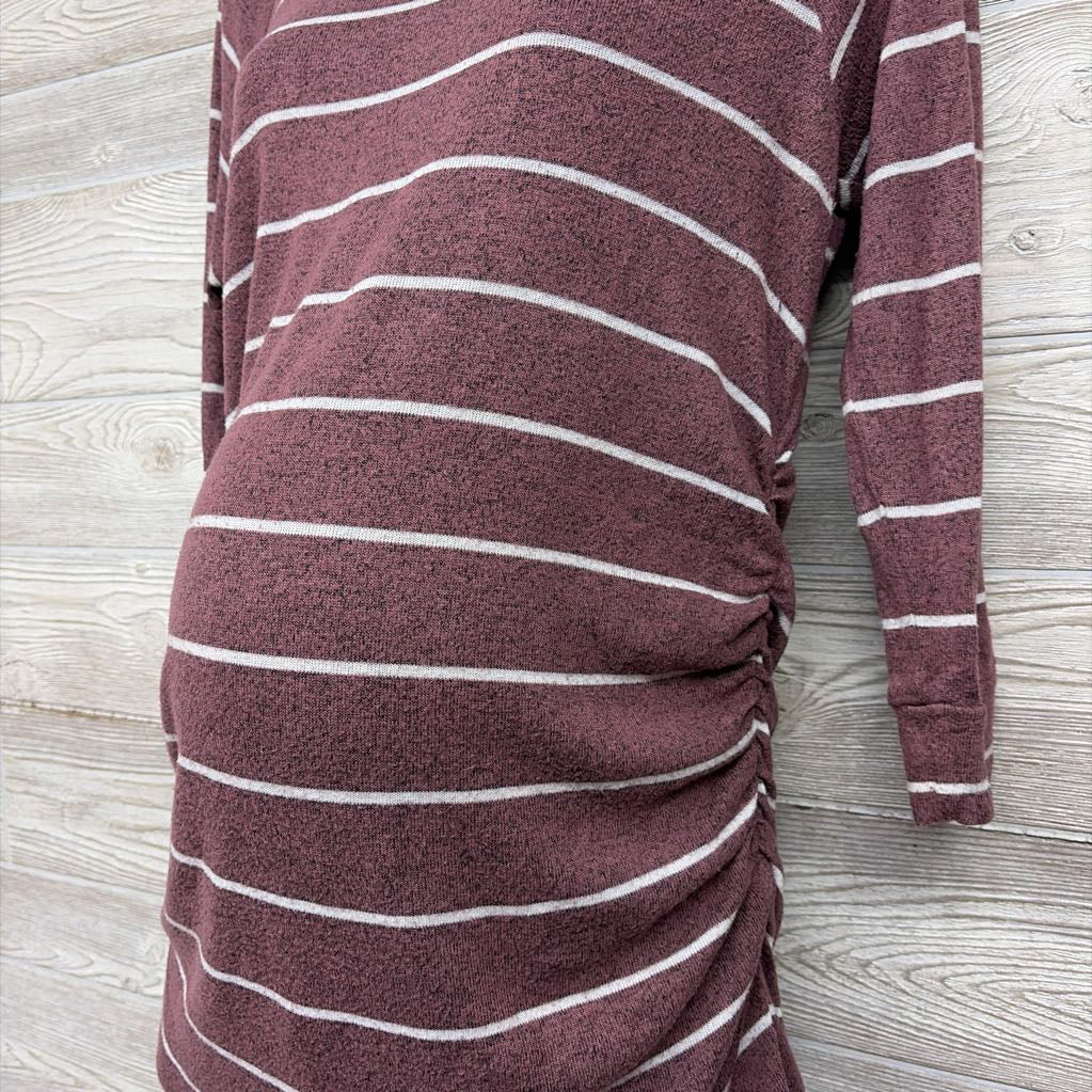 LS Ruched Hacci Sweater Stripes Large