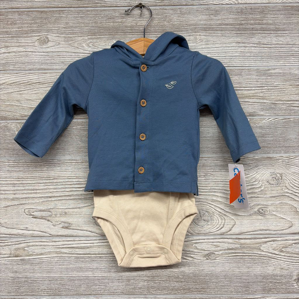 NEW Bodysuit & Button Up Jacket Leaves 6M