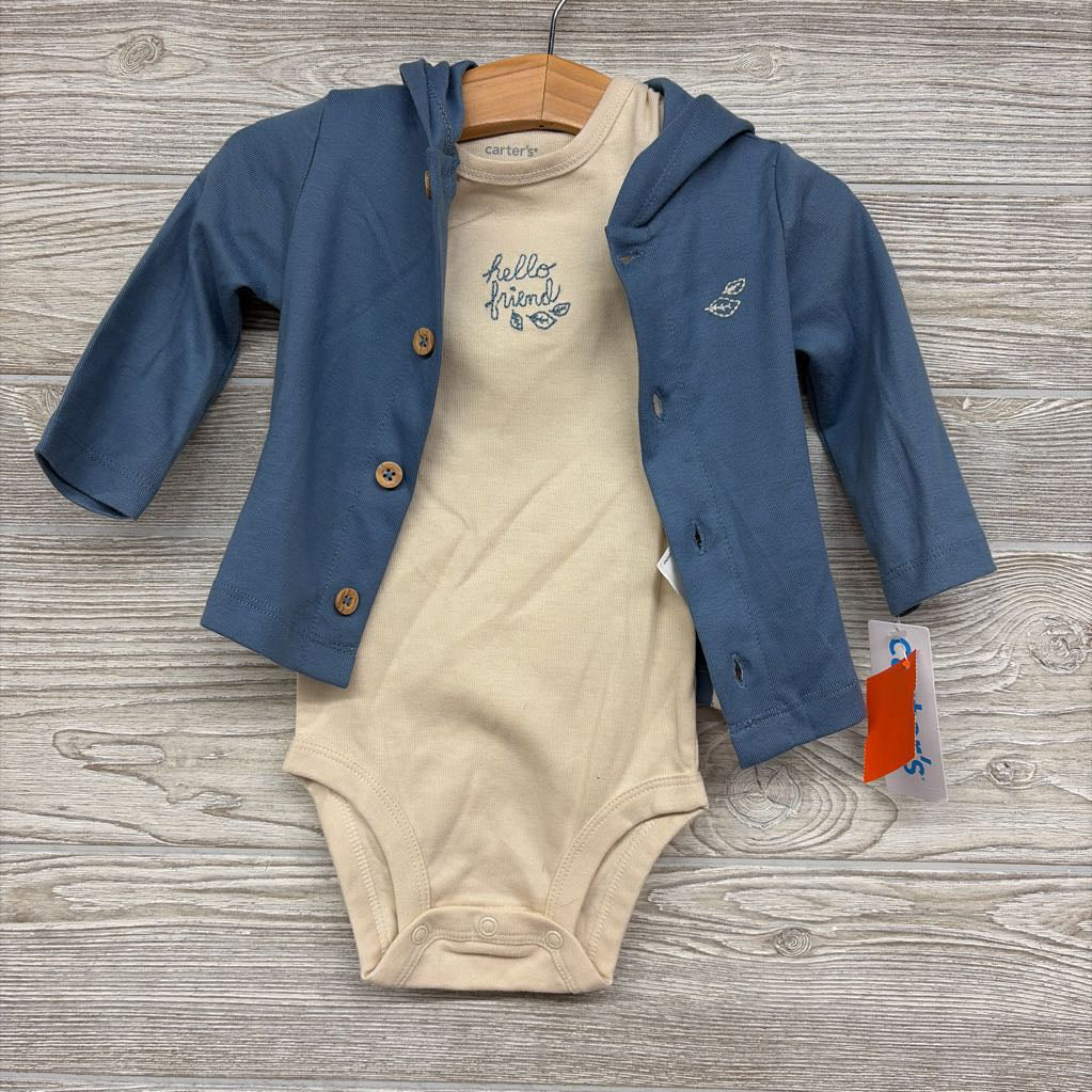 NEW Bodysuit & Button Up Jacket Leaves 6M