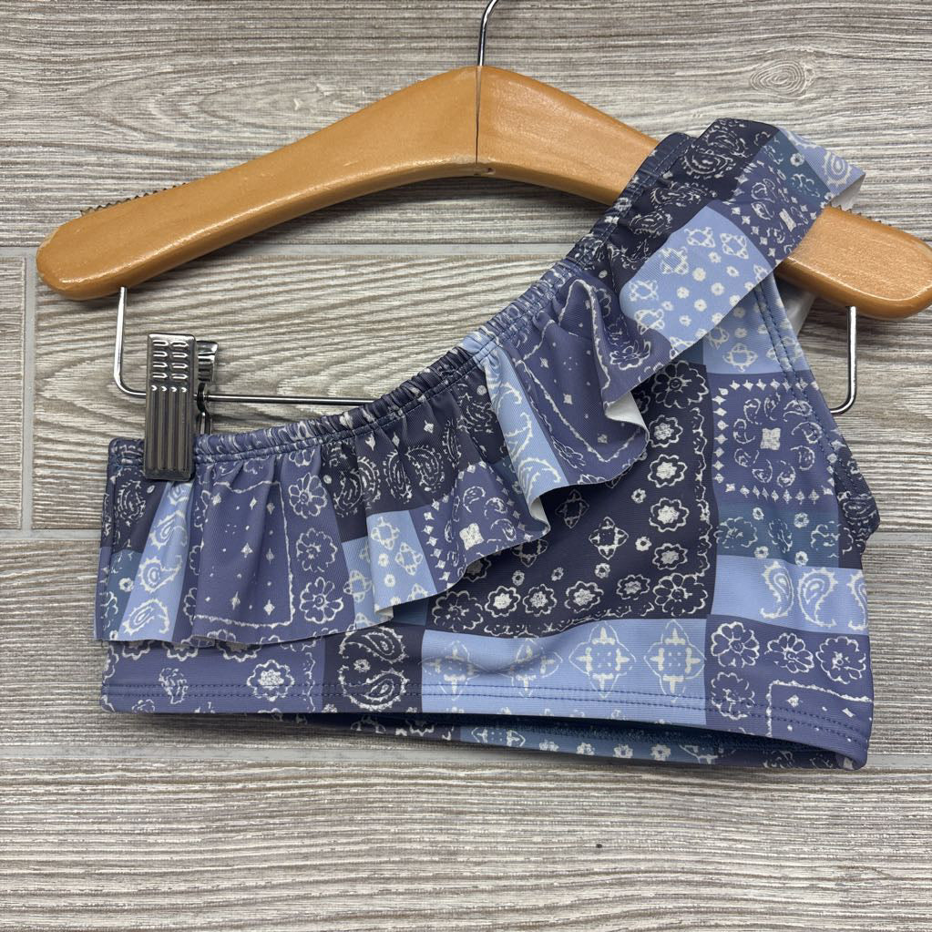 2 Pc One Shoulder Swimsuit Paisley Patch Work 4-52