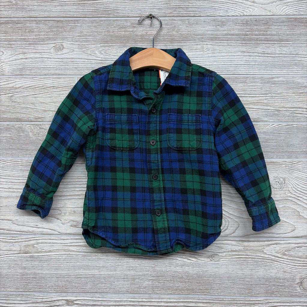 LS Button Up Plaid Flannel Shirt 3 *