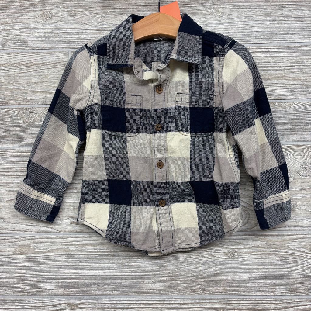 LS Button Up Plaid Flannel Shirt 3 *