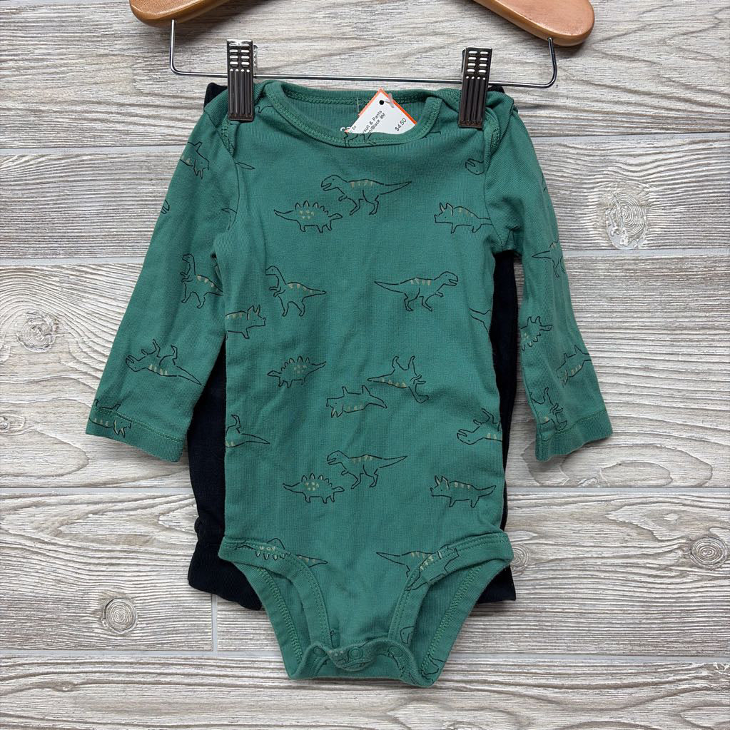 LS Bodysuit & Pants Dinosaurs 9M