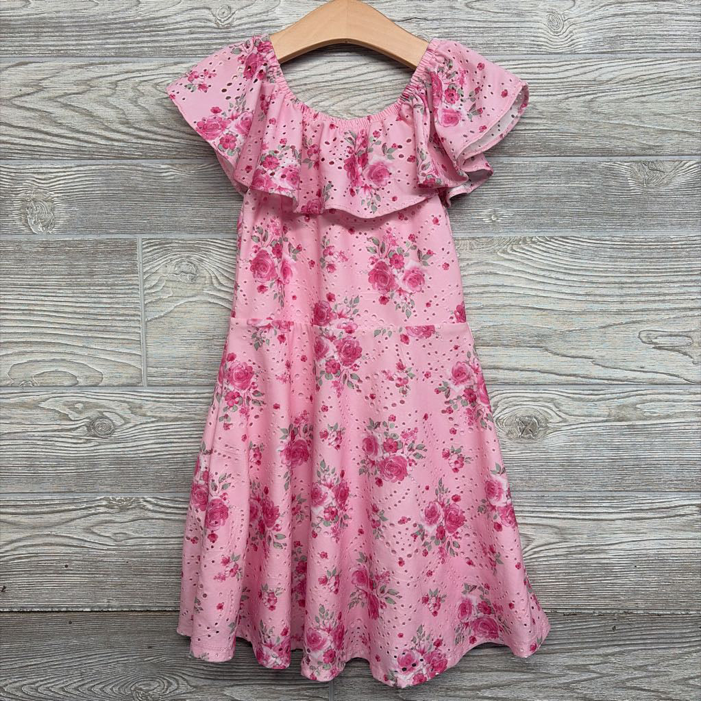 Pointelle Dress Off The Shoulder Flowers 6