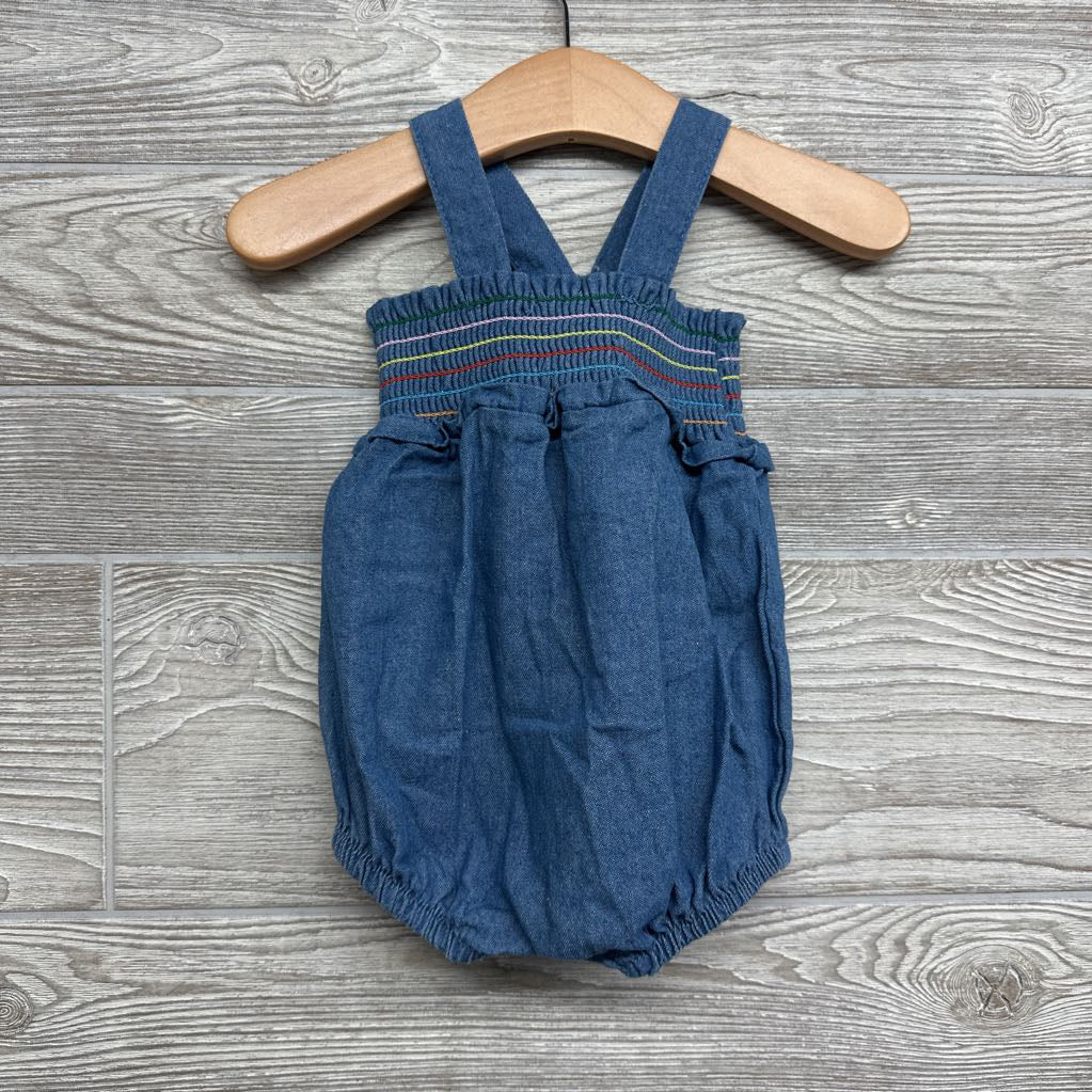 Smocked Chambray Tank Romper 3-6M