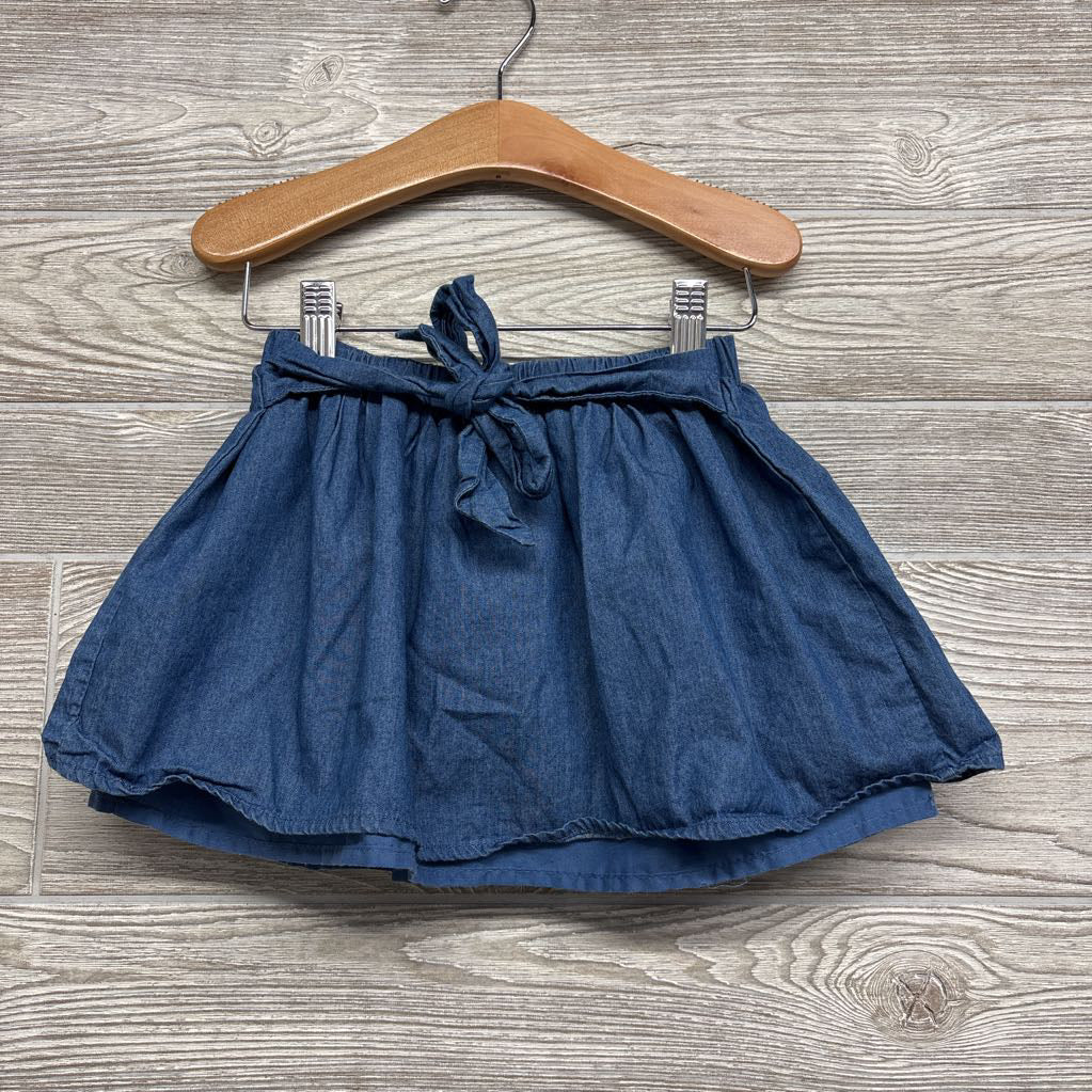 Chambray Skirt W/ Tie Belt 4