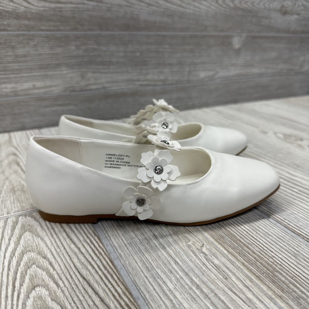 Melody Flat Mary Jane Shoes Flower Strap 13c