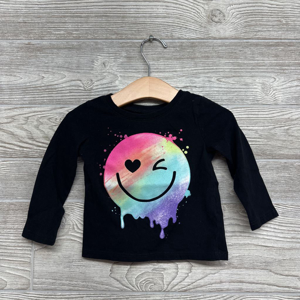 LS Shirt Glitter Smiley Face 12-18M