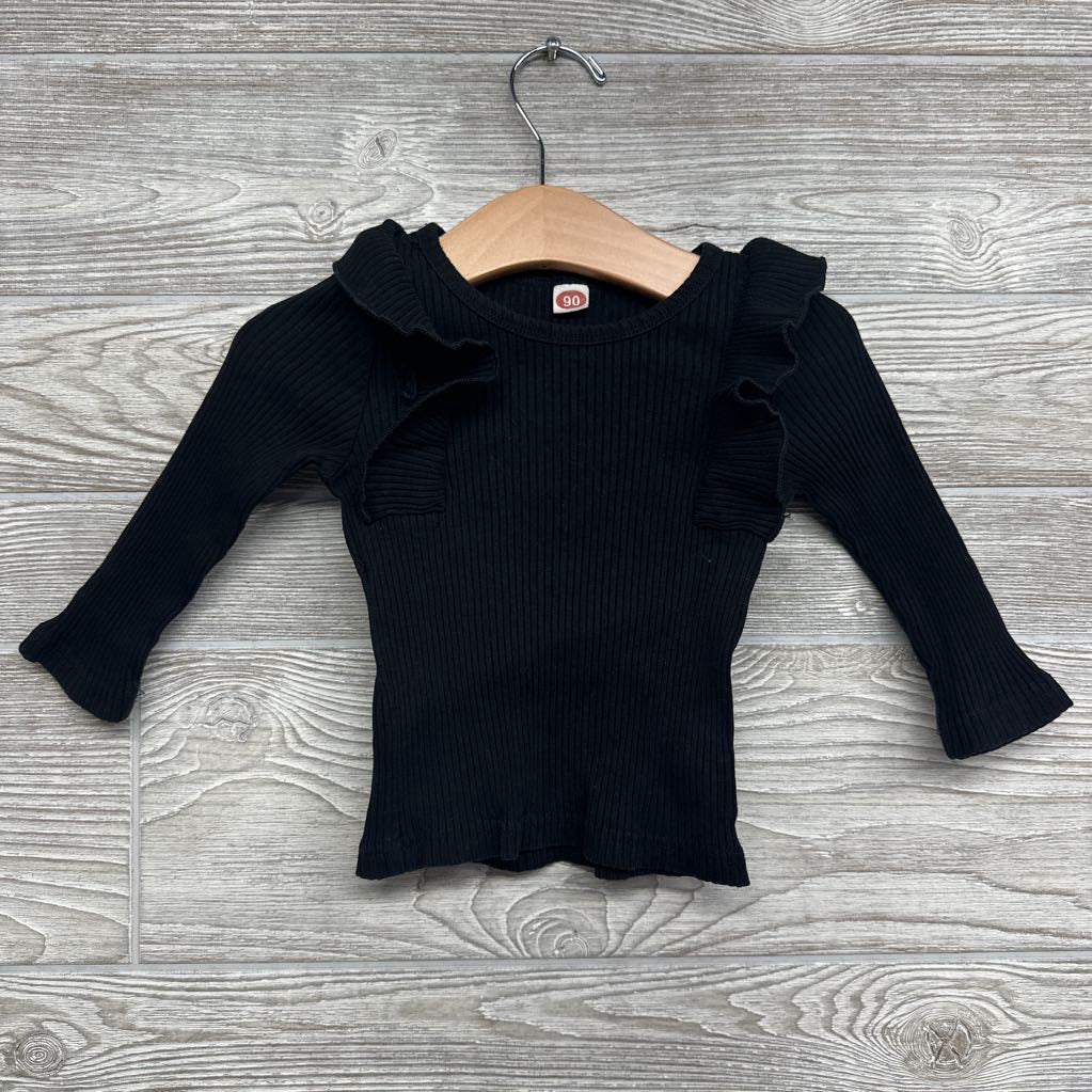 LS Ribbed Shirt Ruffle 18-24M