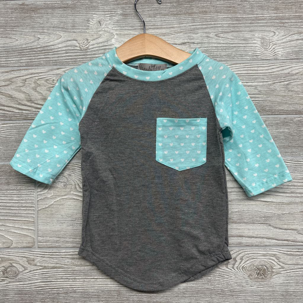 NEW LS Dress Chest Pocket Hearts 18-24M
