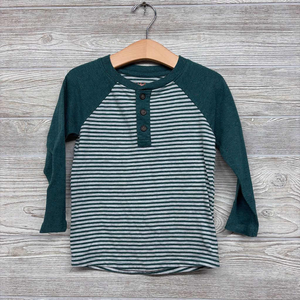 LS Henley Shirt Stripes 3T