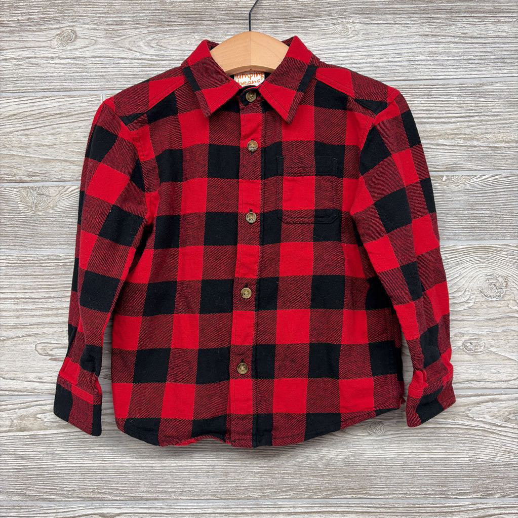 LS Button Up Flannel Shirt Buffalo Plaid 3T